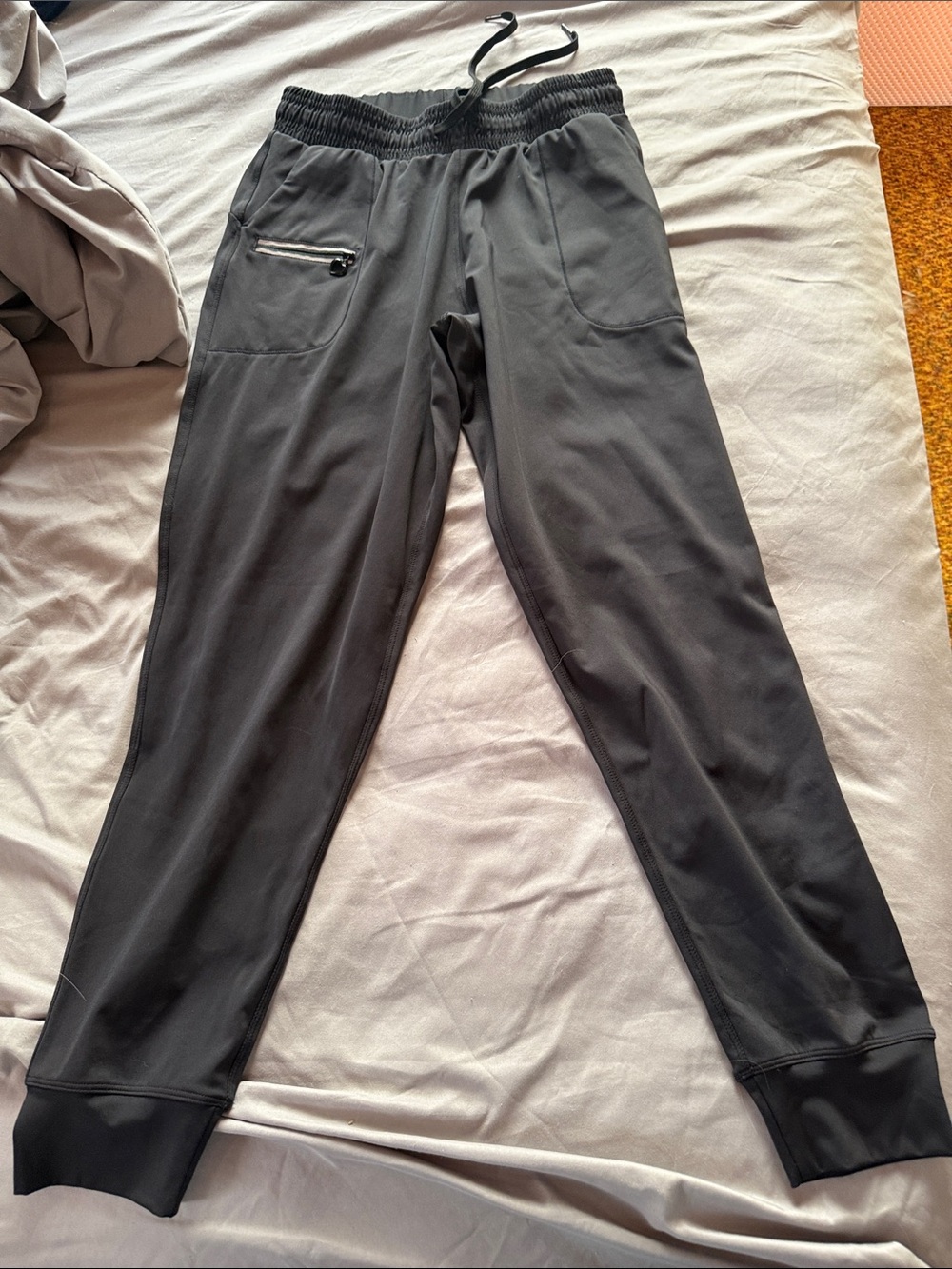 Comfort Stretch Black Jogger Pants with Zip Pocket
